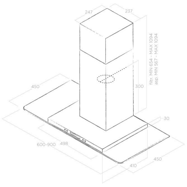 Hotă Elica Flat Glass Plus IX/A/60 Inox 60 cm, Recirculare, 1200 m³/h photo 4