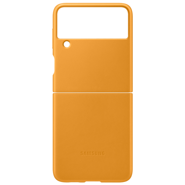 Husă pentru smartphone Samsung Galaxy Flip3 (EF-VF711LYEGRU) Mustard Brown Samsung, Piele, Back photo 1