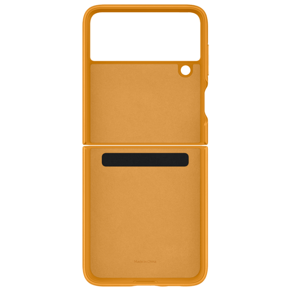 Husă pentru smartphone Samsung Galaxy Flip3 (EF-VF711LYEGRU) Mustard Brown Samsung, Piele, Back photo 2