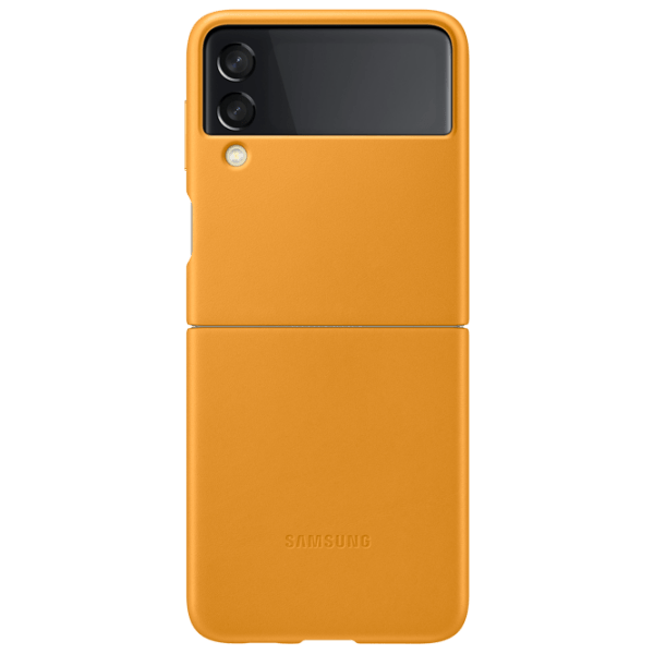 Husă pentru smartphone Samsung Galaxy Flip3 (EF-VF711LYEGRU) Mustard Brown Samsung, Piele, Back photo 4