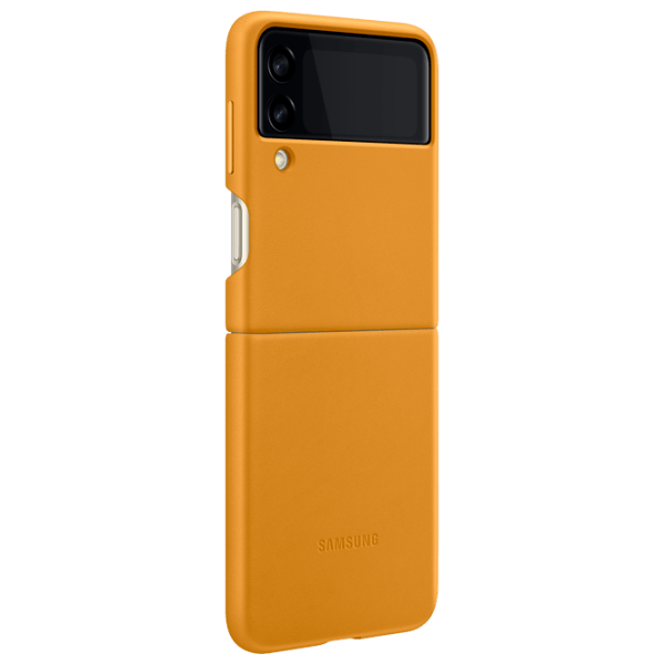 Husă pentru smartphone Samsung Galaxy Flip3 (EF-VF711LYEGRU) Mustard Brown Samsung, Piele, Back photo 6