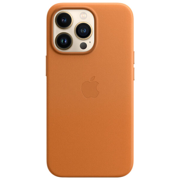 Husă pentru smartphone Apple iPhone 13 Pro Max (MM1L3ZM/ A) Golden Brown Apple, Piele, Back photo 2