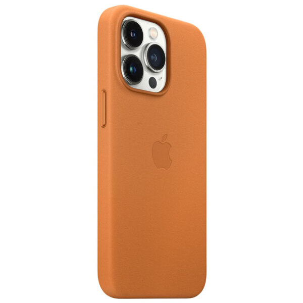 Husă pentru smartphone Apple iPhone 13 Pro Max (MM1L3ZM/ A) Golden Brown Apple, Piele, Back photo 3
