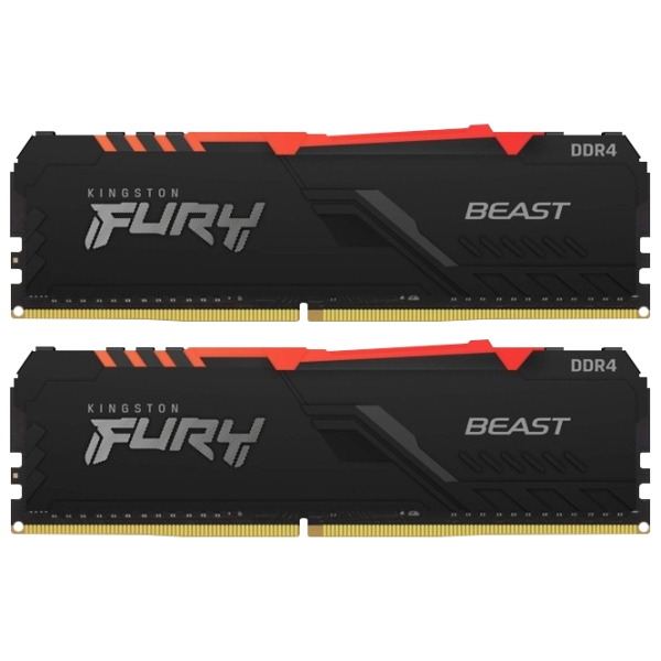 Оперативная память 32 ГБ Kingston FURY Beast RGB KF437C19BB1AK2/ 32 DIMM, DDR4, 3733 МГц photo 2