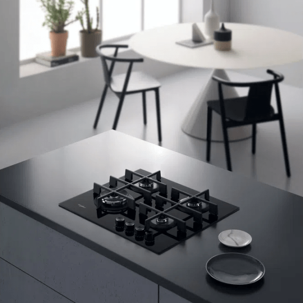 Газовая варочная панель Whirlpool GOWL 628/ NB Черный Закаленное стекло, Решетка: Чугунная photo 4
