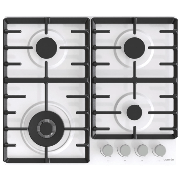 Plită încorporabilă pe gaz Gorenje GW 642 AXW White Oțel emailat, Gratare: Fontă photo 1