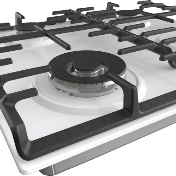 Plită încorporabilă pe gaz Gorenje GW 642 AXW White Oțel emailat, Gratare: Fontă photo 6