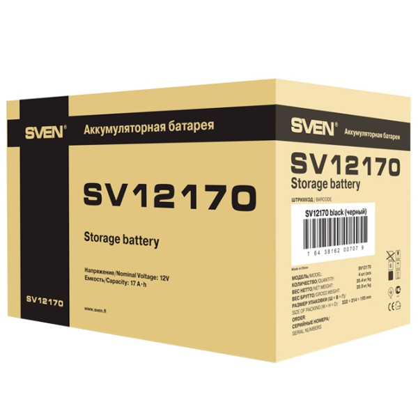 Acumulator pentru UPS Sven SV12170 12 V 17 Ah Black  photo 4