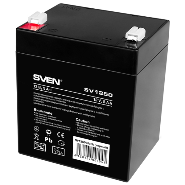 Аккумуляторная батарея для ИБП Sven SV1250 12 В 5 Ач Черный  photo 3