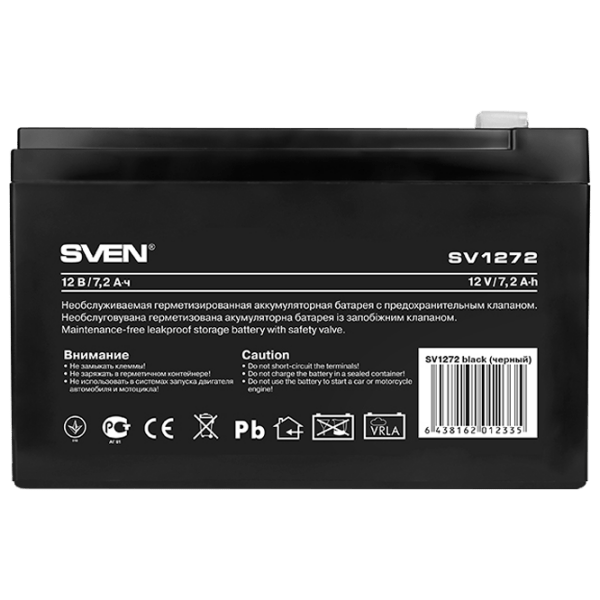 Acumulator pentru UPS Sven SV1272 12 V 7.2 Ah Black  photo 1
