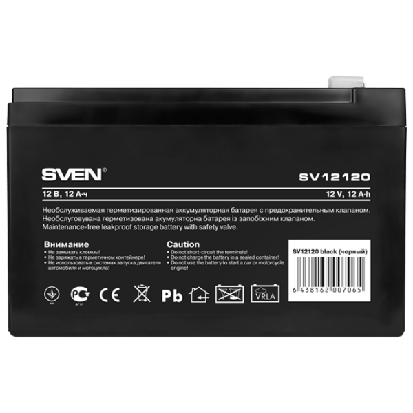Acumulator pentru UPS Sven SV12120 12 V 12 Ah Black  photo 1