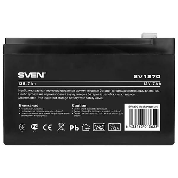 Acumulator pentru UPS Sven SV1270 12 V 7 Ah Black  photo 1