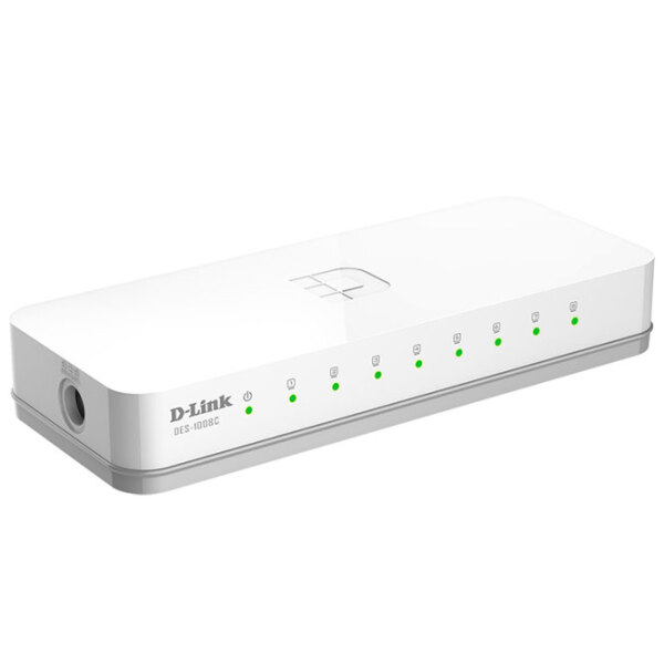 Коммутатор D-Link DES-1008C/B1A Белый 1.6 Гбит/с photo 2