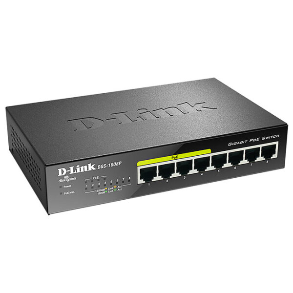 Switch D-Link DGS-1008P/ E1A Черный 16 Гбит/ с photo 2