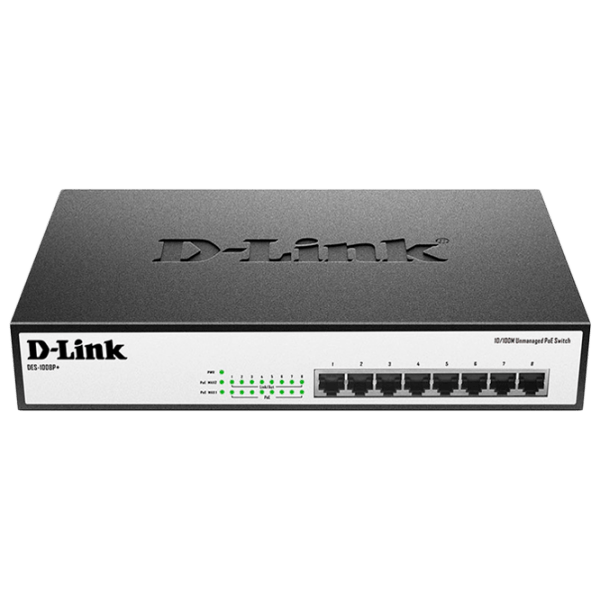 Switch D-Link DES-1008P+/ A1A Черный 1.6 Гбит/ с photo 1