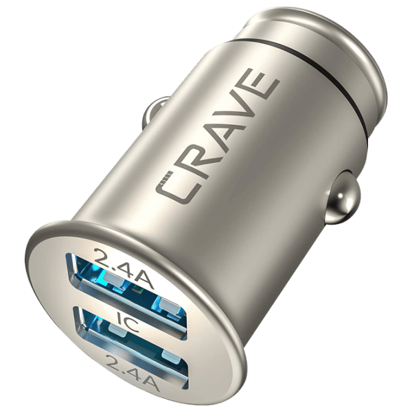 Încărcător auto CRAVE CRVCB101 (24 W) Silver 2.4 A / Silver photo 1
