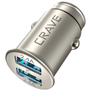 Автомобильное зарядное устройство CRAVE CRVCB101 (24 Вт) Серебряный 2.4 А / Серебряный