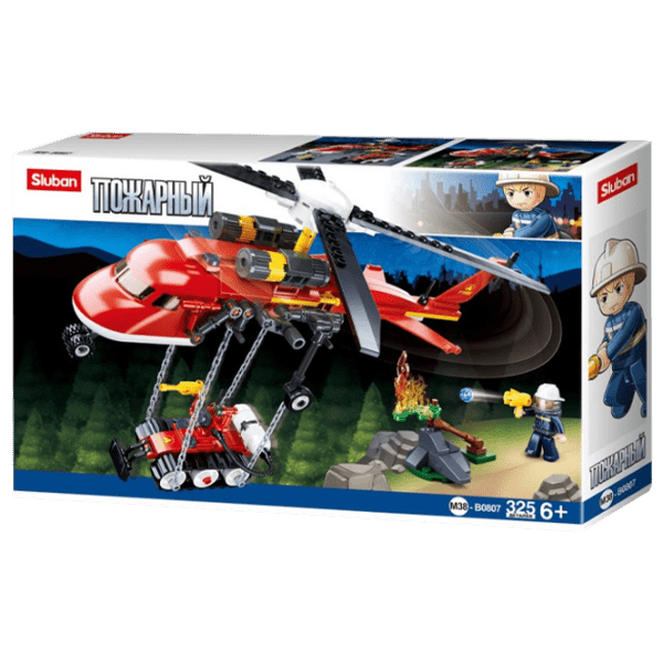 Конструктор Sluban Fire Helicopter Красный Количество деталей 325, 6+ photo 1