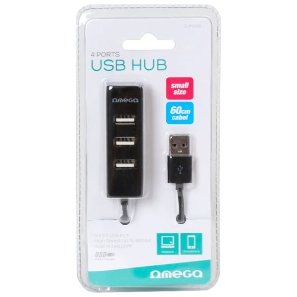 Adapter Omega OUH243B Black USB 2.0 photo 3