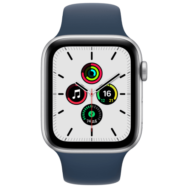 Умные часы Apple Watch SE + GPS (MKQ43) Серебристый, Abyss Blue Sport 1.78" | 40 мм | Алюминий/ Фторэластомер
| MKQ43 photo 1