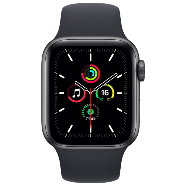Умные часы Apple Watch SE + GPS (MKQ13) Серый, Midnight Sport  | 40 мм | Алюминий/Фторэластомер
| MKQ13 photo 1