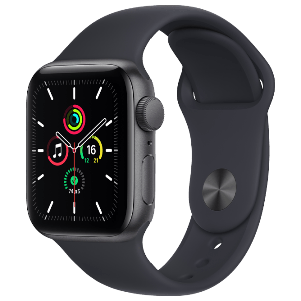 Умные часы Apple Watch SE + GPS (MKQ13) Серый, Midnight Sport  | 40 мм | Алюминий/Фторэластомер
| MKQ13 photo 2