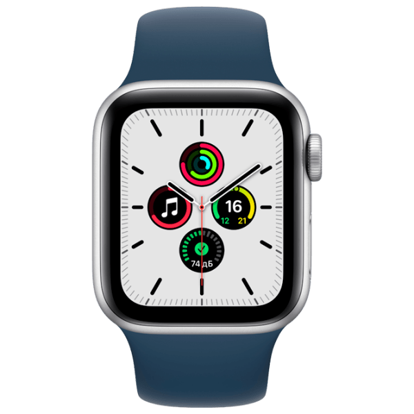 Умные часы Apple Watch SE + GPS (MKNY3) Серебристый, Abyss Blue Sport | 40 мм | Алюминий/ Фторэластомер
| MKNY3 photo 1