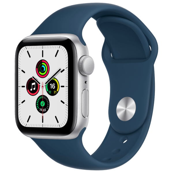 Умные часы Apple Watch SE + GPS (MKNY3) Серебристый, Abyss Blue Sport | 40 мм | Алюминий/ Фторэластомер
| MKNY3 photo 2