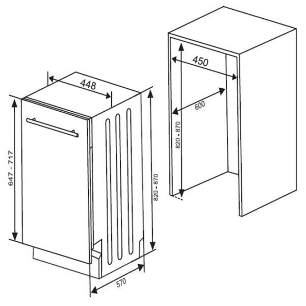 Посудомоечная машина SHARP QW-NS14I49EX-EU Белый 10 комплектов, A++ photo 7