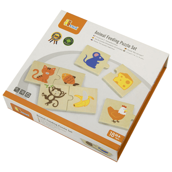 Puzzle 2D VIGA Animal Feeding Puzzle Set (51607) Numărul de piese: 24, V&acirc;rsta recomandată: 1.5+ photo 1