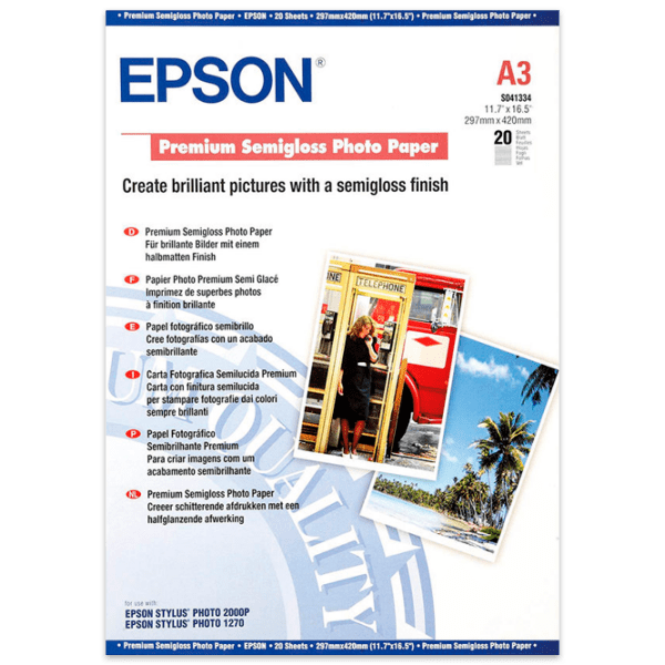 Фотобумага для принтеров Струйный Epson Premium Semigloss Photo Paper 251 г/ м² (20 листов) Белый Полуглянец photo 1