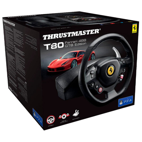 Volan Thrustmaster T80 Ferrari 488 GTB Edition Black Cu fir / 11 buttons photo 5