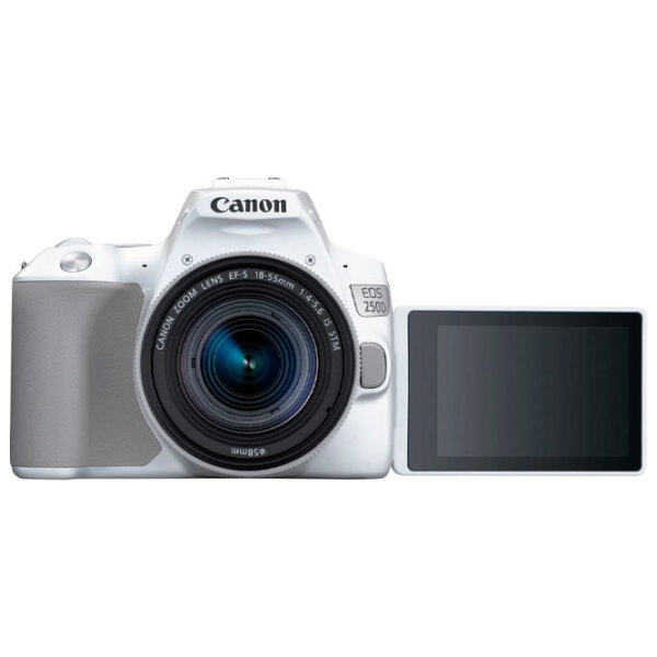 Cameră foto Canon EOS 250D + EF-S 18-55mm F4-5.6 IS STM Kit White CMOS, 24.1 MP, f/ 4 - f/ 5.6 photo 4