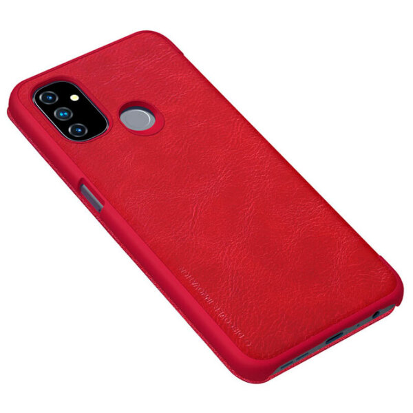 Husă pentru smartphone OnePlus Nord N100 (QIN) Red Nillkin, Piele ecologică , Flip Cover photo 3