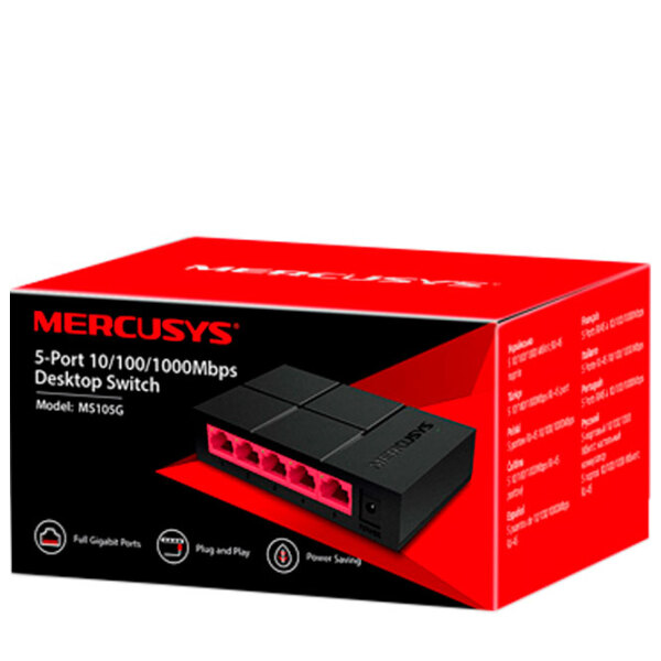Switch Mercusys MS105G Черный  photo 4