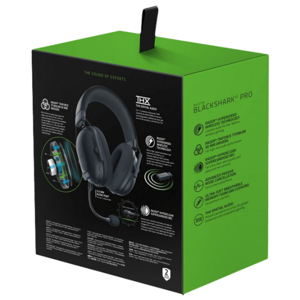Căști Razer Blackshark V2 Pro Black Fără fir + Cu fir/ Gaming/ Over the ear photo 4