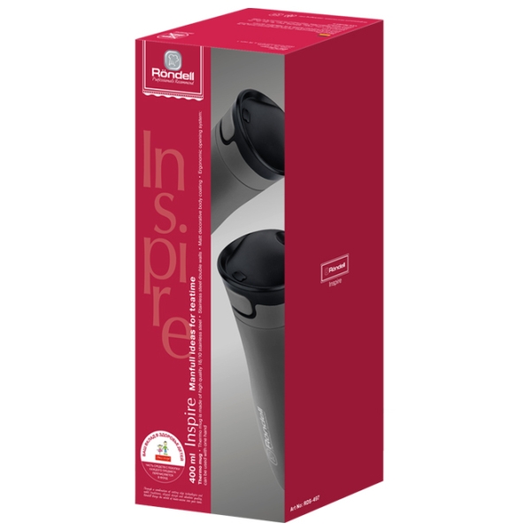 Cană termo Rondell Inspire RDS-497 Gray 400 ml photo 5
