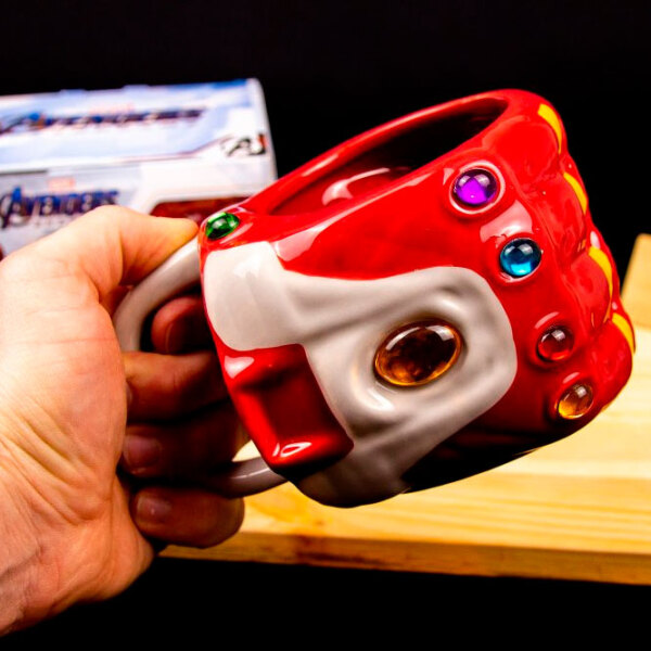 Cană Paladone Marvel Nano Gauntlet Red 350 ml photo 3