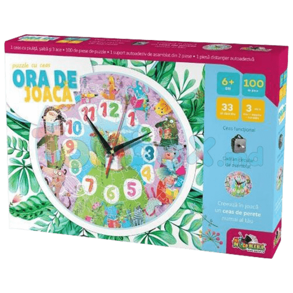 Puzzle 2D Noriel Ceas cu animale (INT3176) Numărul de piese: 100, V&acirc;rsta recomandată: 6+ photo 1