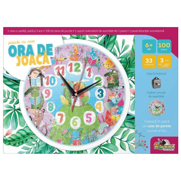 Puzzle 2D Noriel Ceas cu animale (INT3176) Numărul de piese: 100, V&acirc;rsta recomandată: 6+ photo 2