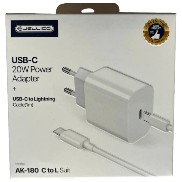 Încărcător de rețea Jellico AK180 (20 W) White USB Type-C / Lightning photo 4