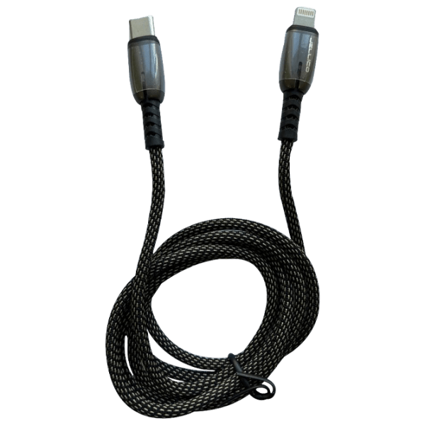 Cablu pentru telefon Jellico A19 USB Type-C/ Lightning Black  photo 2