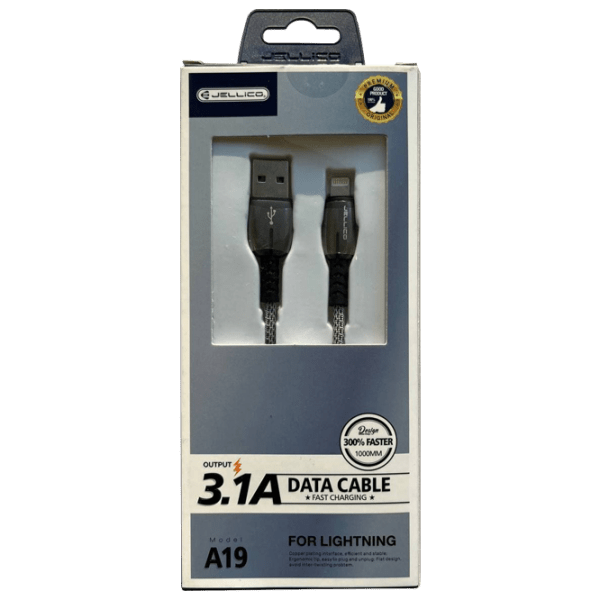 Cablu pentru telefon Jellico A19 USB Type-A/ Lightning Gray  photo 2