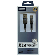 Cablu pentru telefon Jellico A19 USB Type-A/ USB Type-C Gray 