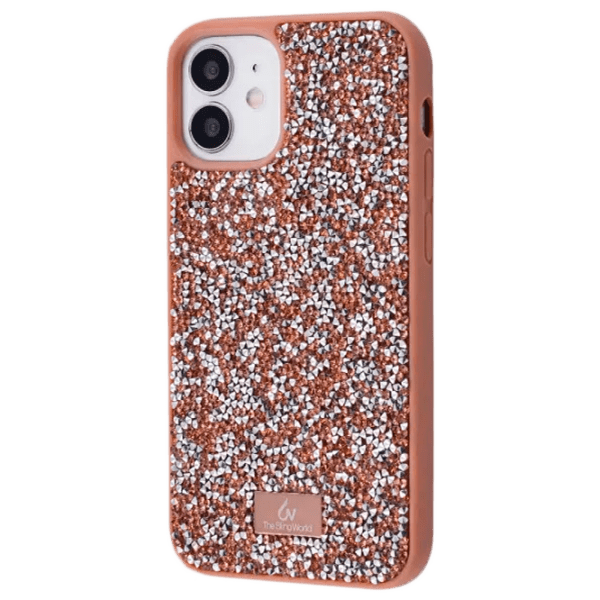 Husă pentru smartphone Apple iPhone 11 (Grainy Diamonds) Gold Pink Bling World, TPU, Back photo 1