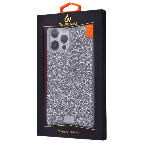 Husă pentru smartphone Apple iPhone 12 Pro Max (Grainy Diamonds) Silver Bling World, TPU, Back photo 1