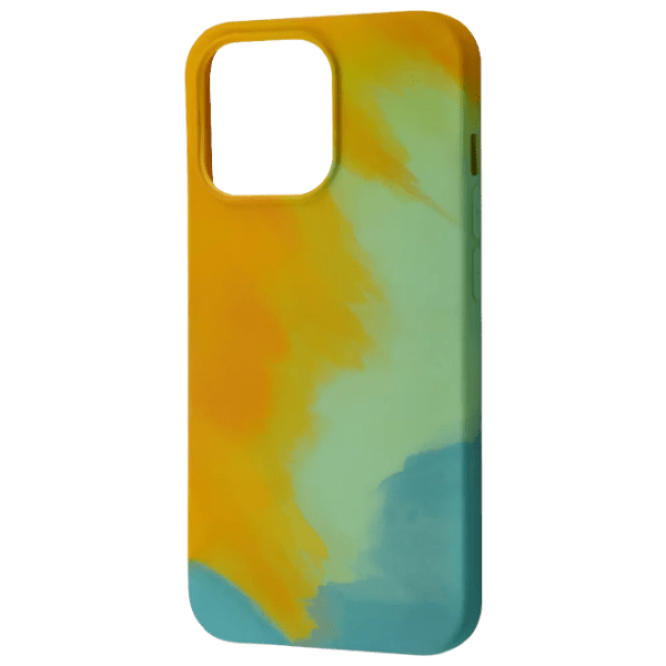 Husă pentru smartphone Apple iPhone 13 Pro (Watercolor) Dark Green Yellow WAVE, TPU, Back photo 1