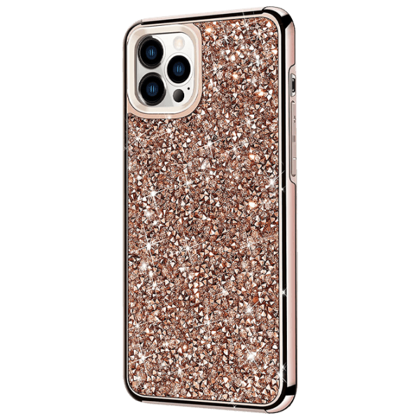 Чехол для смартфона Apple iPhone 13 Pro (Rock Diamond) Rose Золотой Bling World, TPU, Back photo 1