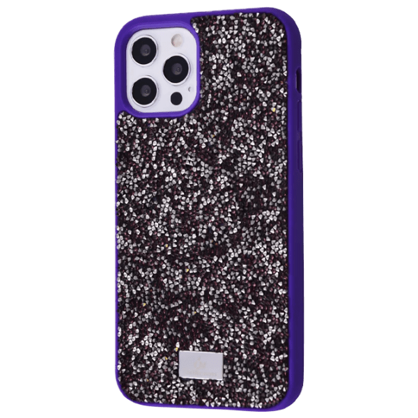 Husă pentru smartphone Apple iPhone 12 Pro Max (Grainy Diamonds) Purple Bling World, TPU, Back photo 1