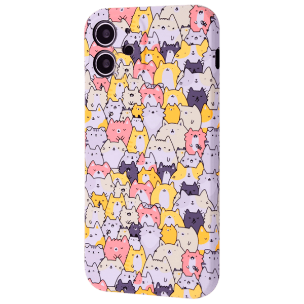 Husă pentru smartphone Apple iPhone 11 (NEON X LUXO Cats mini) Multicolor WAVE, TPU, Back photo 1